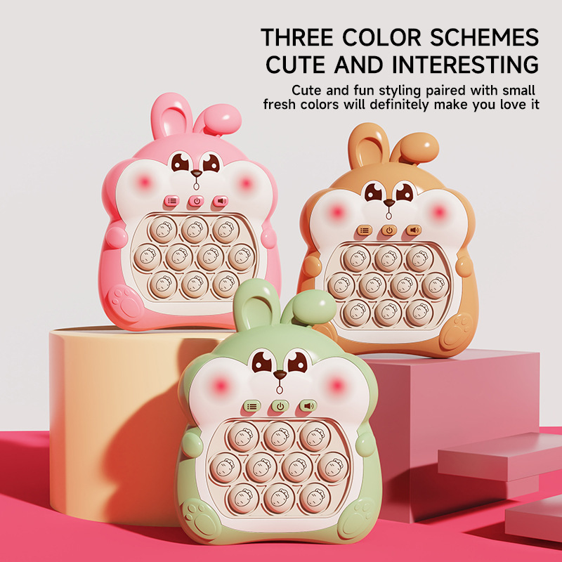 POP IT Cross-border Upgraded Rabbit Decompression Quick Push Toy Press Music Educational Game Machine Break through the Gophers