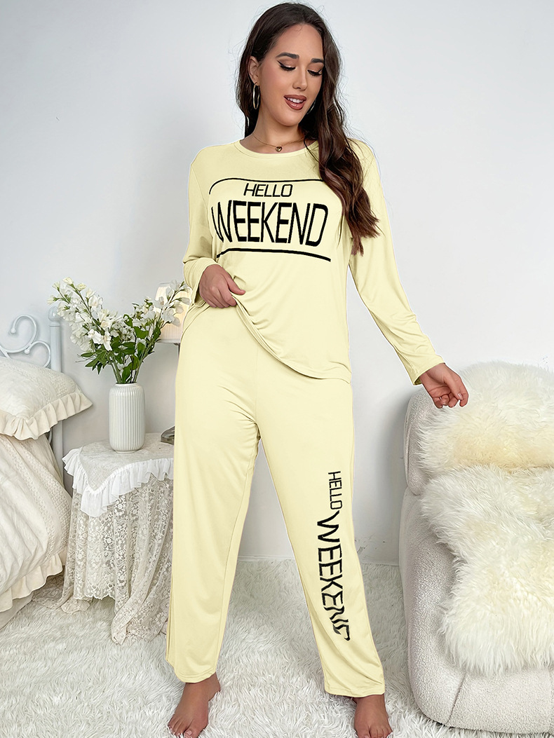 Conjunto de pijama estampado para mujer ropa de estar por casa_voghion.com
