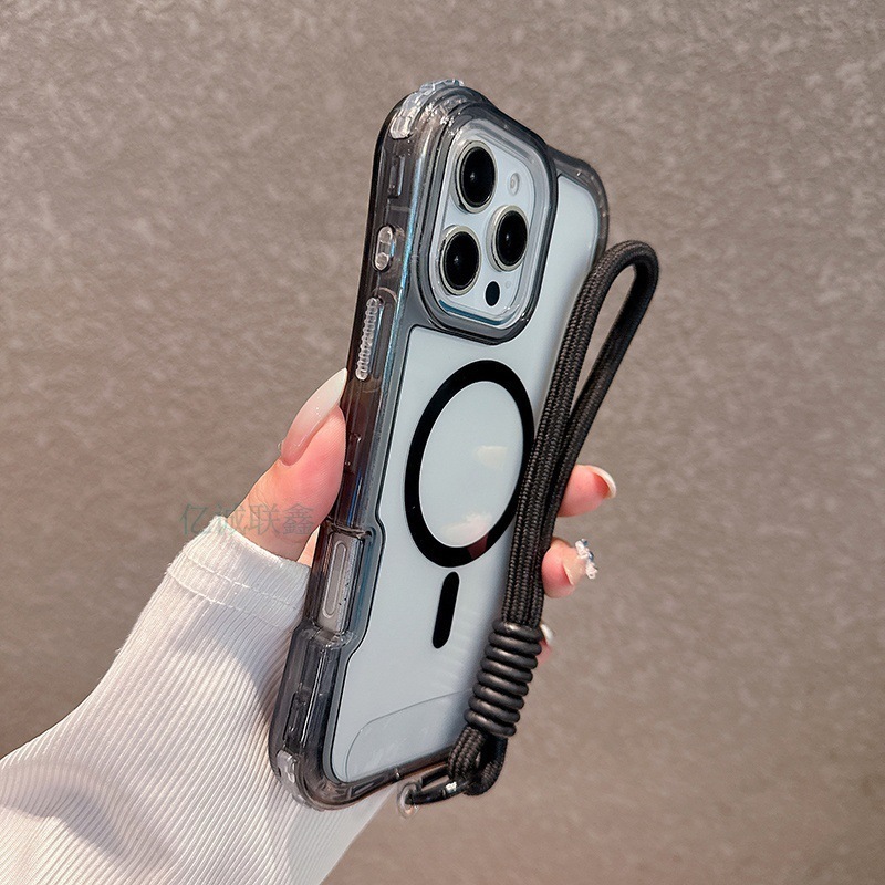 适用苹果17promax透明磁吸手机壳iPhone17air三合一防撞16E挂绳壳|undefined