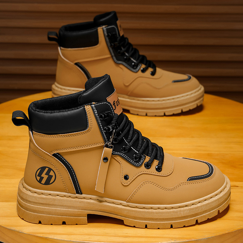 Botas Martin para hombres primavera 2026 nuevos zapatos de hombre resistentes al desgaste, botas de trabajo, zapatos casuales de estilo británico para hombres, botas de ruibarbo, zapatos de moda