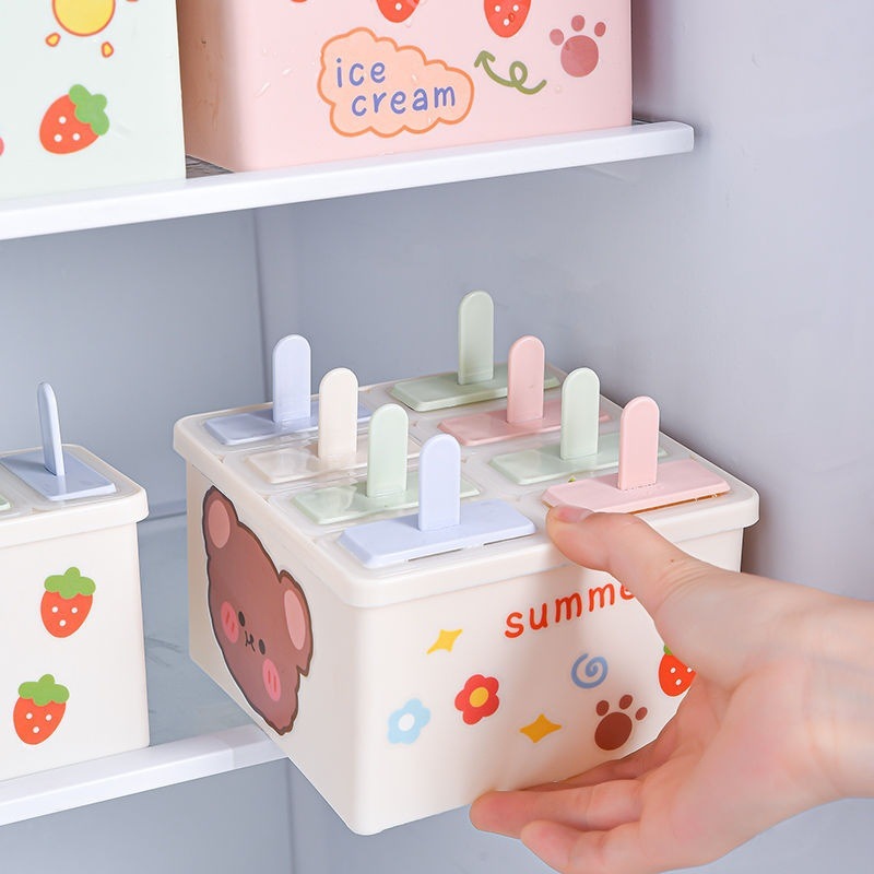 Ice Cream Molds Food-Grade Home Ice Pop Ice Cream Maker Mold Freezer Ice Cream Box Odor-Free Ice Making Box Default