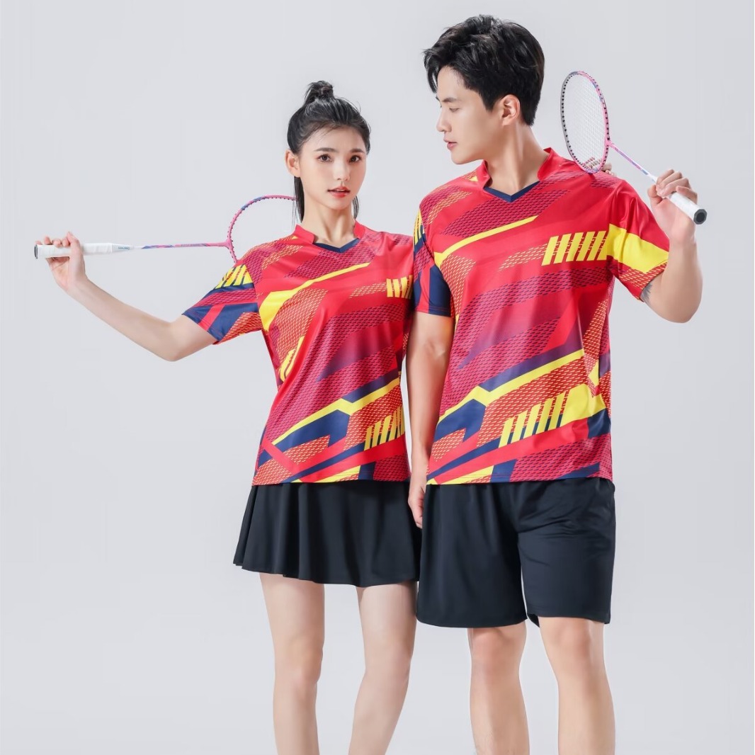 Wholesale high quality ice silk badminton row tennis children's table tennis training clothes custom printing a generation of hair