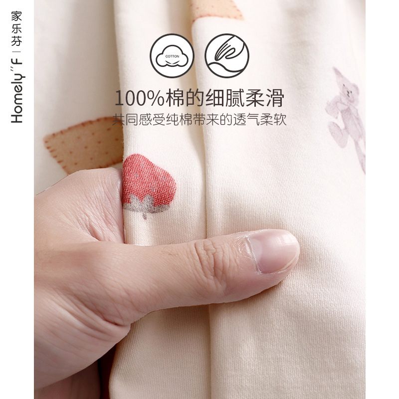 Pijamas primavera y otoño de las mujeres 100% algodón de manga larga homewear verano dulce lindo traje de talla grande