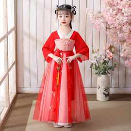 女童汉服连衣裙2026中国风超仙古装儿童唐装女童襦裙仙女飘逸夏装