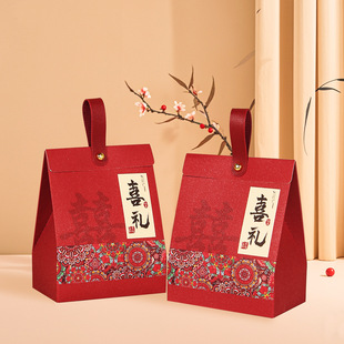 Red Wedding Candy Box, Festive Wedding Gift Box, Fashionable Glitter Wedding Favor, Candy Wedding Favor