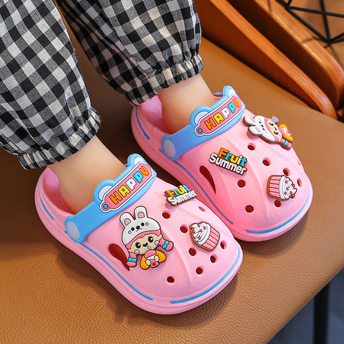 Feeling like stepping on shit  new summer thickened soft-soled cartoon non-slip boys and girls beach children's hole-in-the-wall shoes