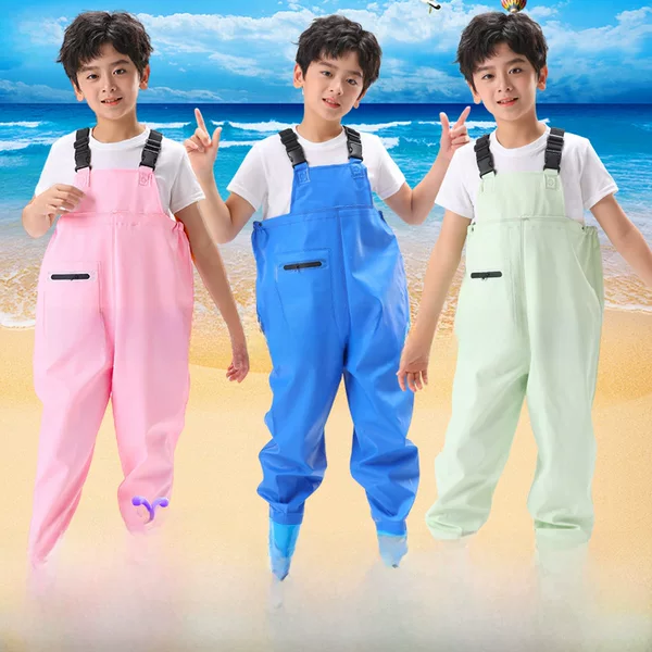 Children's water pants, sea-catching clothes, water-playing jumpsuit, kindergarten fish-catching waterproof wading full body water pants, sand-playing