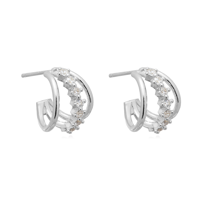 3g Weight Copper Ear Needle Material Zircon Inlay Material Ear Studs Classification 1 Pair Quantity Holiday, Daily Occasion Copper Material Solid Color Pattern Women's Gender Inlay Design Simple Style, Classic Style Style 1 Pair Simple Style Classic Style Solid Color Inlay Copper Zircon Ear Studs 9