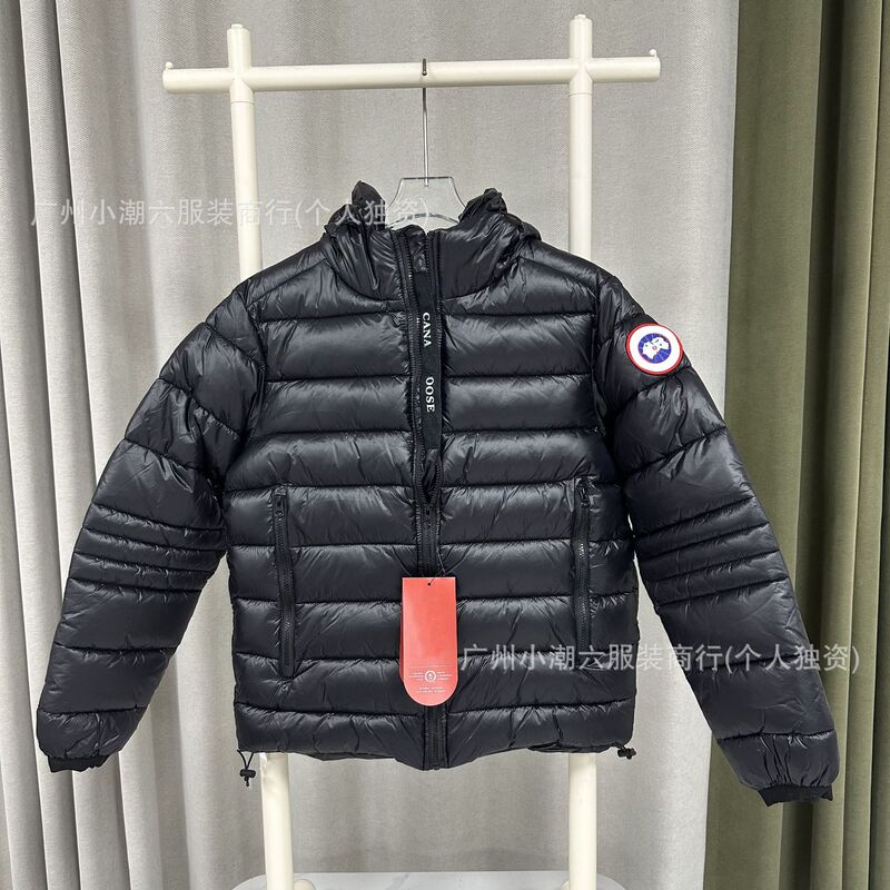 海外版SS23大鹅GOOSE保暖纯色连帽徽标棉服男Cypress系列外套亮面|undefined