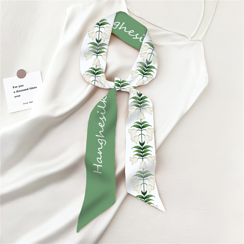 Bufanda pequeña larga de las Mujeres Nuevo estilo chino retro todo partido bufanda pequeña bufanda delgada banda de pelo estrecho cinta atada bolsa cinta