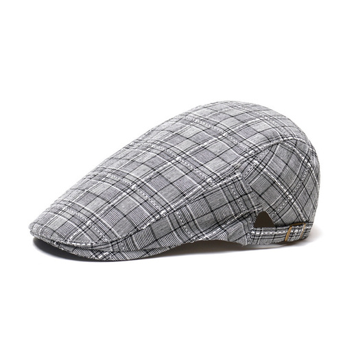 Plaid spring and summer trend cap cap, men's sunshade baseball cap, beret, forward Korean sun hat