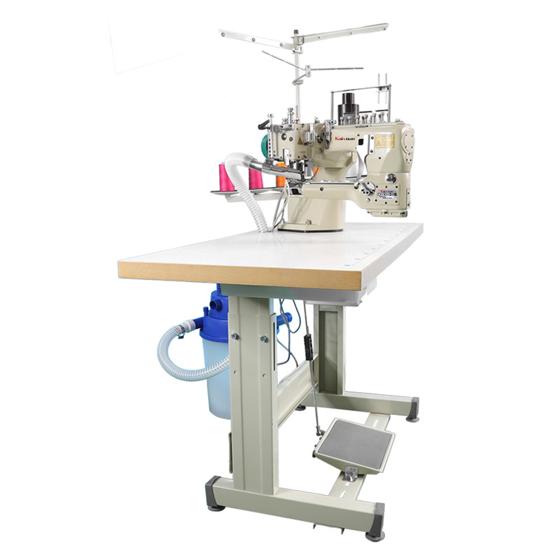 Yin Sheng tipo brazo curvo de accionamiento directo de cuatro agujas y seis hilos máquina de coser máquina de coser máquina de coser calentamiento ropa interior tubo pantalón especial empalme image 4
