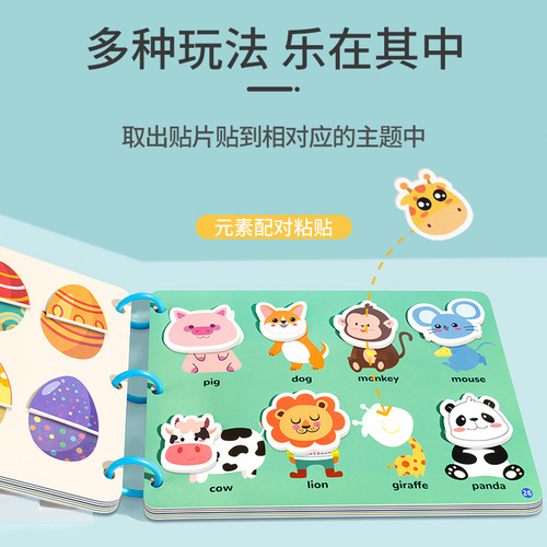 Cloth book early education baby tear-resistant 12-month-old cognitive quiet book 0-3 years old baby tear-and-stick educational toy 9