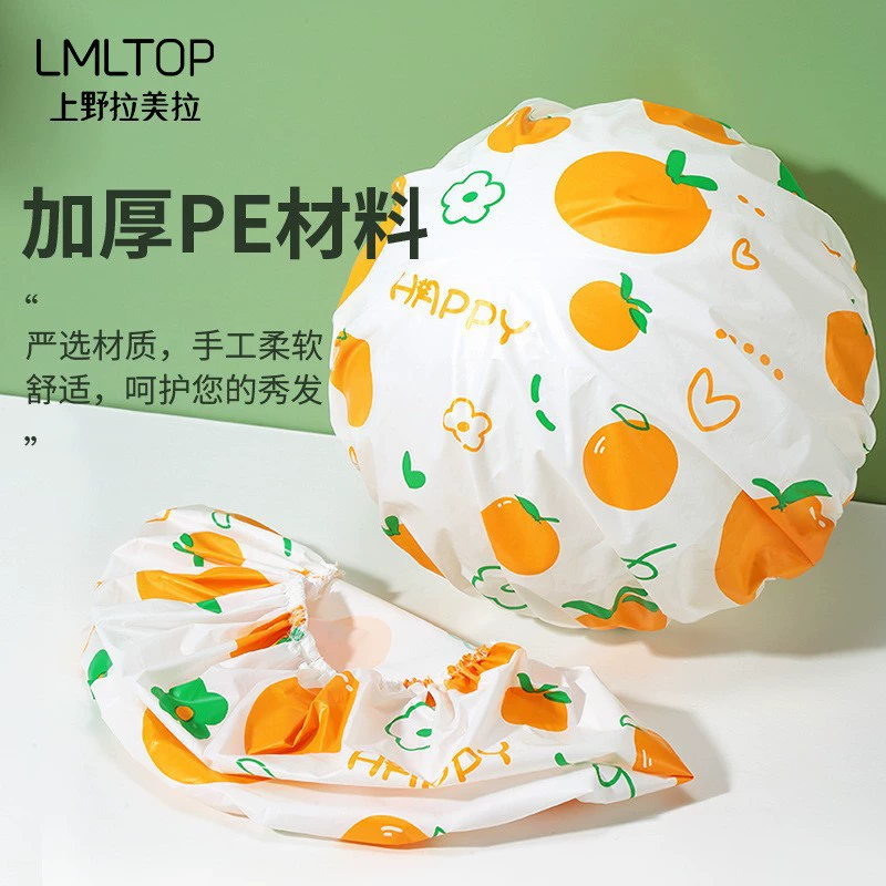 LMLTOP мультяшный купольный шапочка для душа с фруктовым принтом, утолщённая PE водонепроницаемая, против дыма сигарет SY810