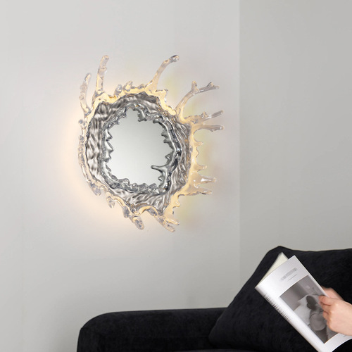 Platinum crystal Internet celebrity water drop mirror entrance decoration dreamy atmosphere bedroom bathroom dressing magic mirror wall lamp