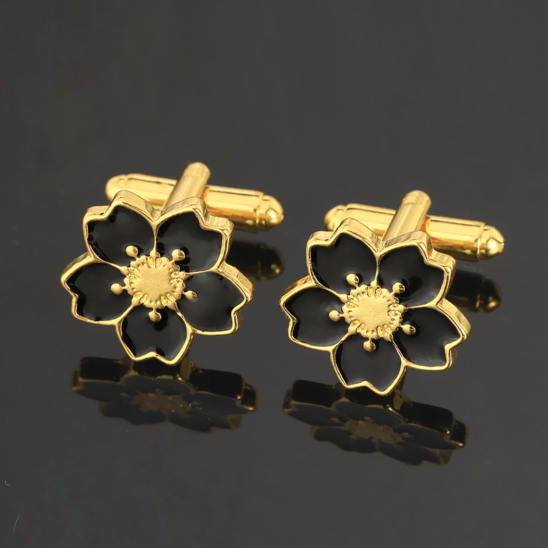 Neue kreative einfache blume manschettenknöpfe business hemd manschetten modische Französisch hemd manschette nägel_voghion.com