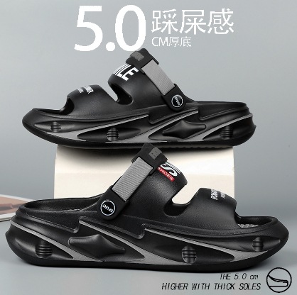 Verano nuevo estilo pareja ropa exterior deporte antideslizante chanclas suela gruesa pisando mierda casual hombres y mujeres zapatillas sandalias de playa