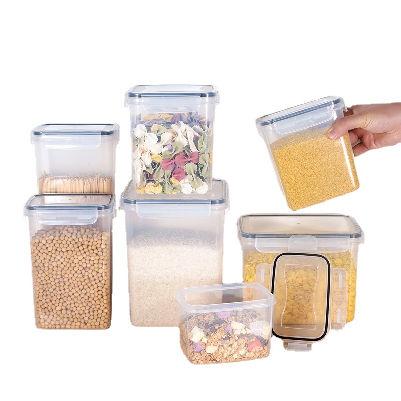 单个透明塑料坚果谷物食品储存谷物罐真空防潮保鲜收纳储存密封罐