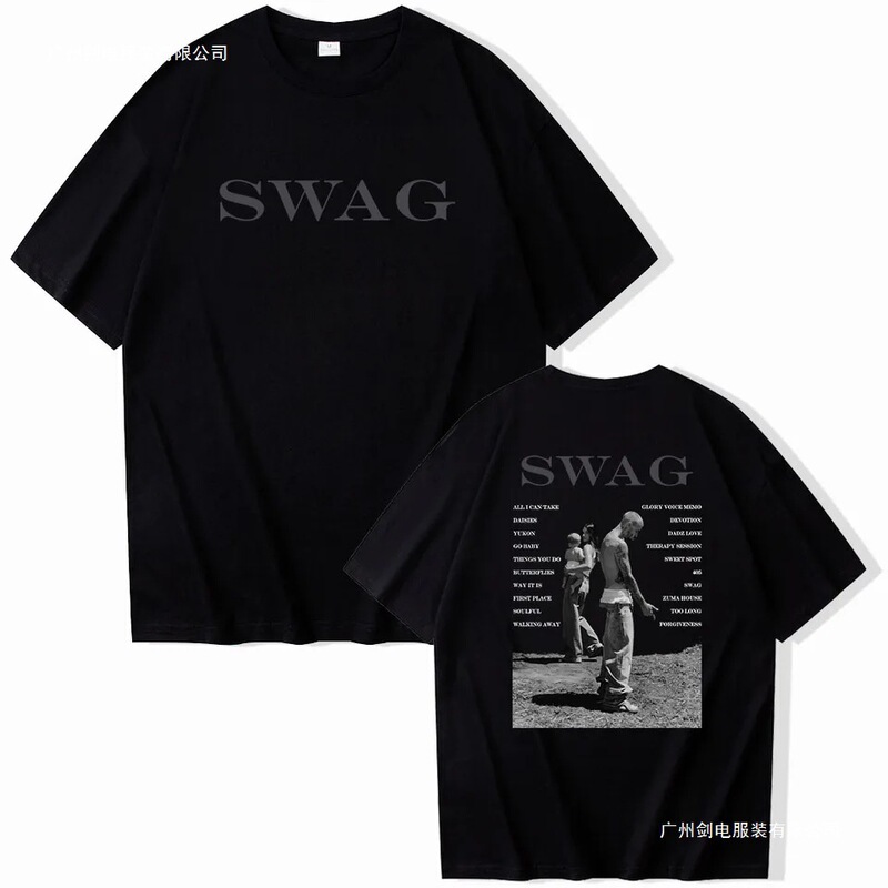 Bieber Swag 2025 Justin Album T-Shirt Double-Sided O-Neck Short-Sleeved Shirt Fan Gift Bieber Swag 2025 Justin Album T-Shirt Double-Sided O-Neck Short-Sleeved Shirt Fan Gift