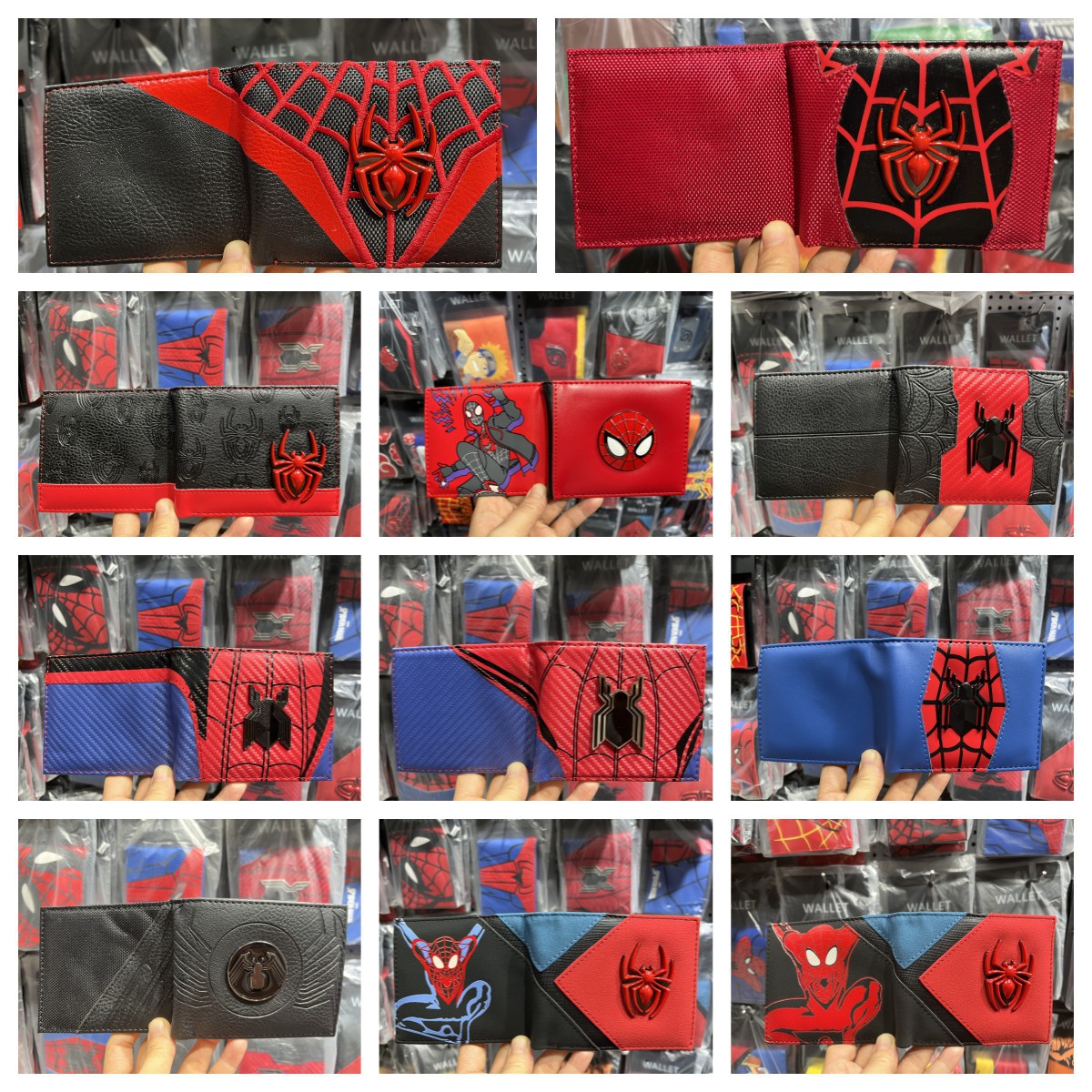 Monedero de cuero con parche metálico en relieve de Spider-Man, billetera para estudiantes y superhéroes