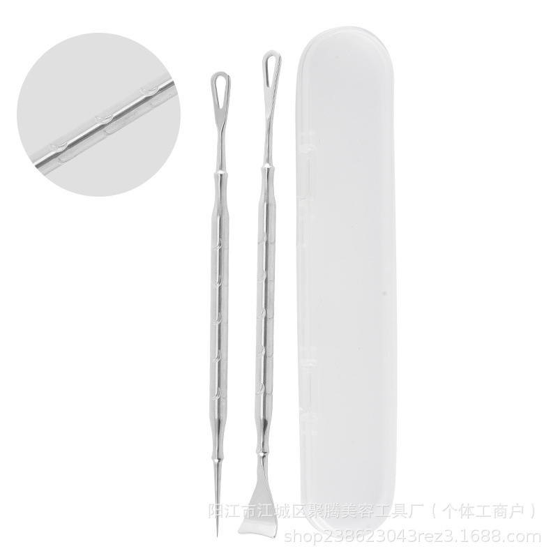 不锈钢黑头铲粉刺针清洁鼻子刮黑头工具双头两用暗疮针按摩美容铲|undefined