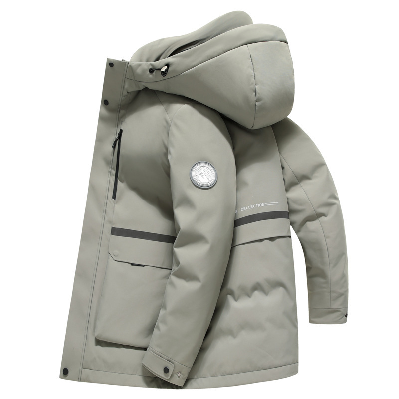 Winter New Hooded Goose down Jacket for Men, Outdoor Cold-Proof Thickened Business Casual Young and Middle-Aged Goose down Jacket for Dad