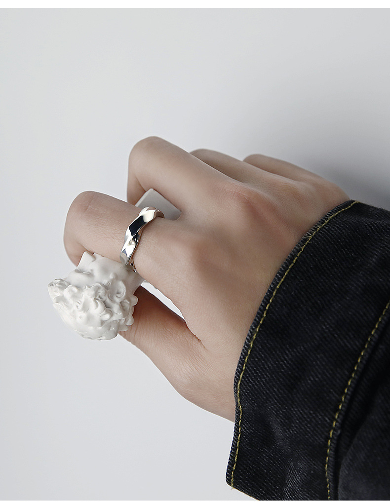 Mobius Strip Women Couples, Unique And High-end Twisted Wave Index Finger Ring For Men_voghion.com