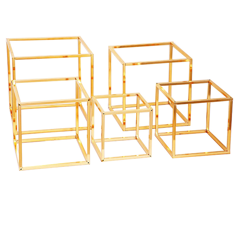 Boda apoyos geométricos camino plomo boda caja de hierro Hotel auditorio decoración ventana decoración acrílico Mesa flor soporte