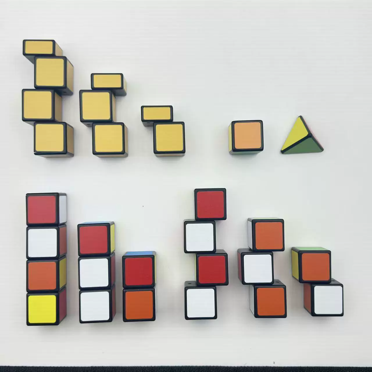 跨境一阶魔方1阶金字塔112 113 114扭曲镜面解压玩具拼图骰子色子