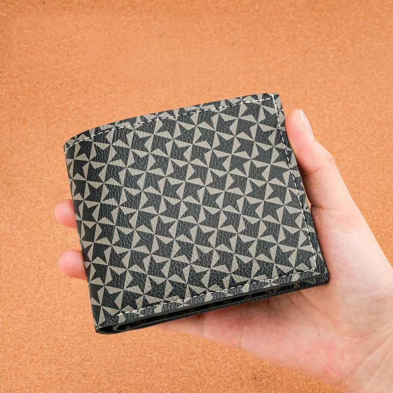 Cartera para hombre Cartera corta para hombre de una pieza Cartera para hombre a cuadros con múltiples posiciones Retro Wallet man Cartera para hombre