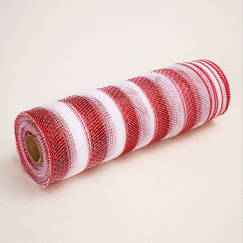 Rollo de malla de PP de 10 pulgadas * 10 yardas, material para guirnaldas, hilo de malla dorado navideño, cinta para embalaje con atmósfera festiva. image 15