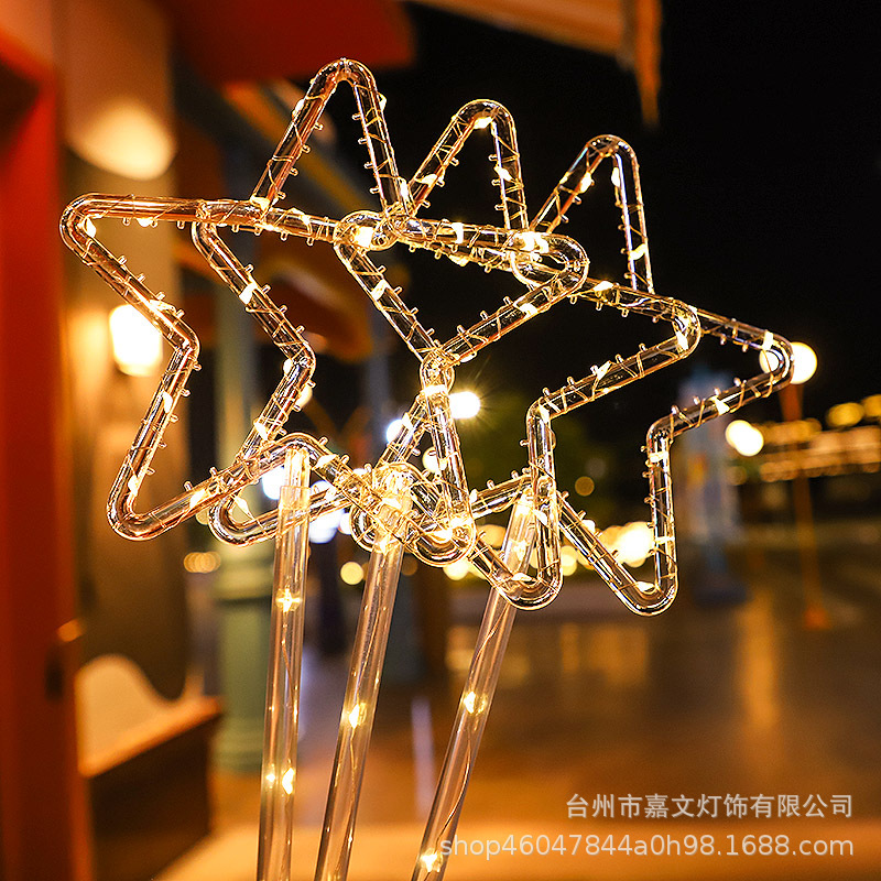 Luces LED Navidad al aire libre inserto luces de dibujos animados luces decorativas solares copo de nieve Santa luz de modelado transfronteriza