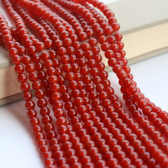 7A紅瑪瑙散珠天然水晶手串項鍊材料手工diy髮簪步搖漢服串珠批發