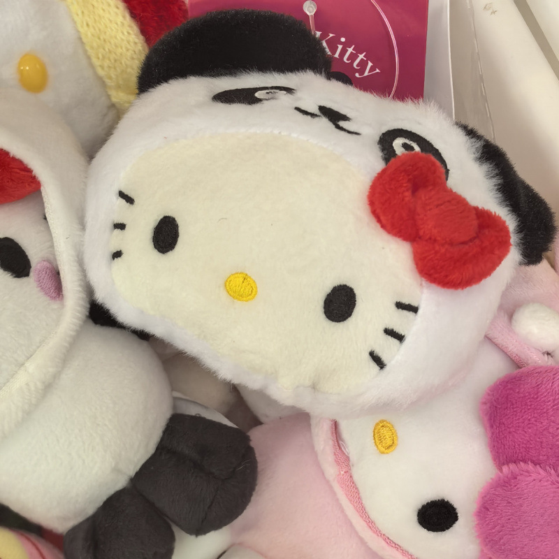 黑色草帽kitty帽宝宝挂件爱心扣公仔玩偶可爱赫本风挂饰钥匙扣|undefined