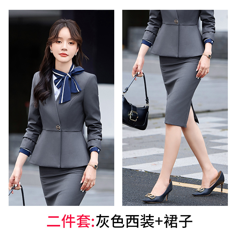 6291 그레이 슈트 + 스커트