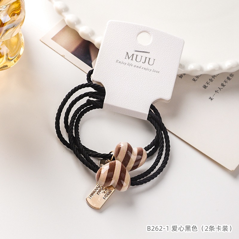 [Carga de tarjeta] sensación de alto nivel coreano de cabello de código de barras de moda de alta elasticidad de cabello anillo de cabello correa de cola de caballo