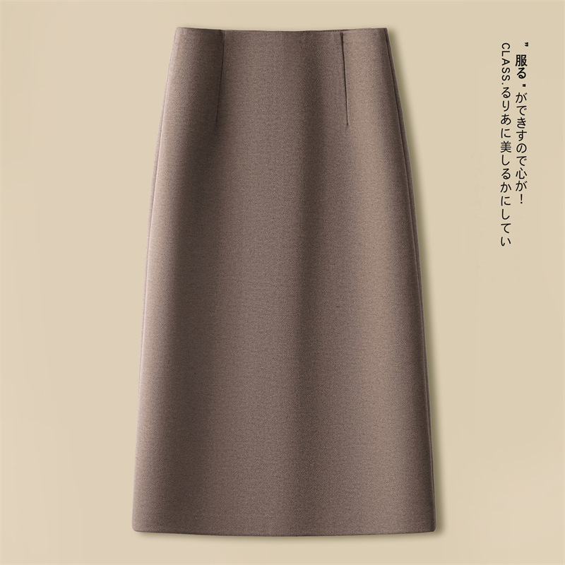 高级感a字半身裙女秋冬季2025新款高腰开叉西装包臀裙中长直筒裙|undefined
