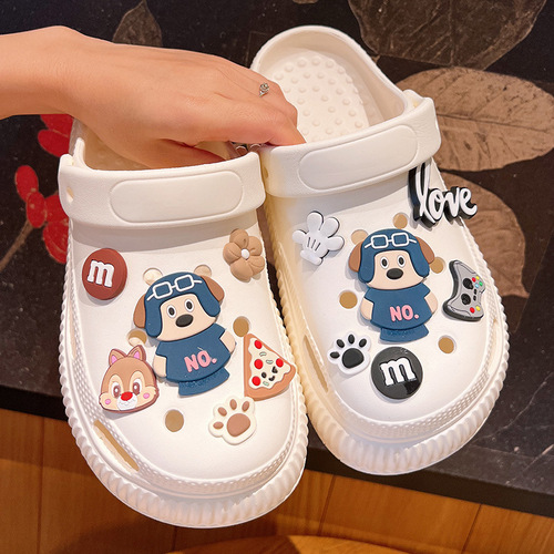 New cute three-dimensional head dog hole shoes shoe pattern DIY garden shoes detachable buckles all-match accessories buckles wholesale