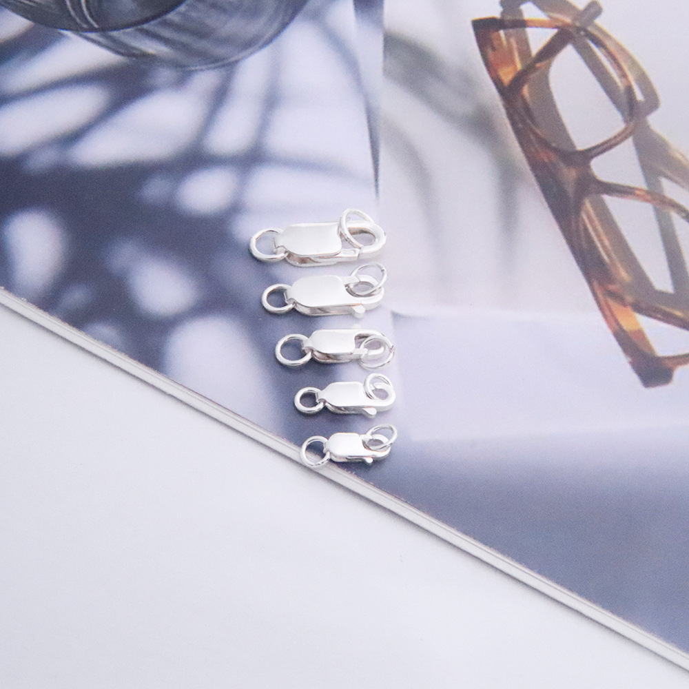 925 Sterling Silver Material Solid Color Pattern 1 Piece 925 Sterling Silver Solid Color Jewelry Buckle Jewelry Accessories