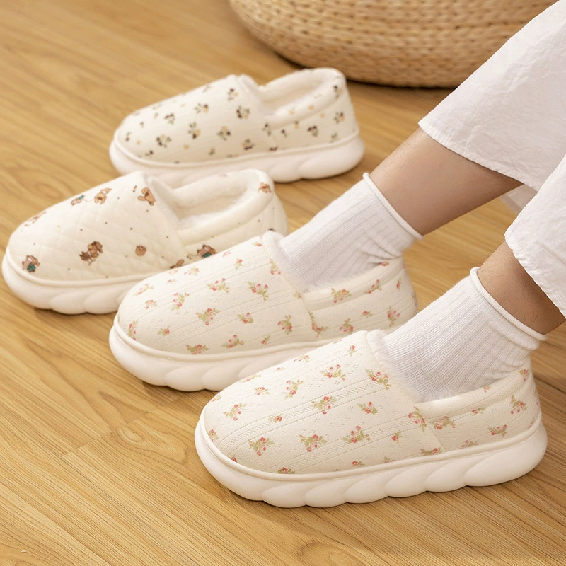 Производители оптовые зимние бархатные теплые туфли толстые подошвы большого размера нескользящие сумки и осенние и зимние беременные послеродовые хлопчатобумажные тапочки