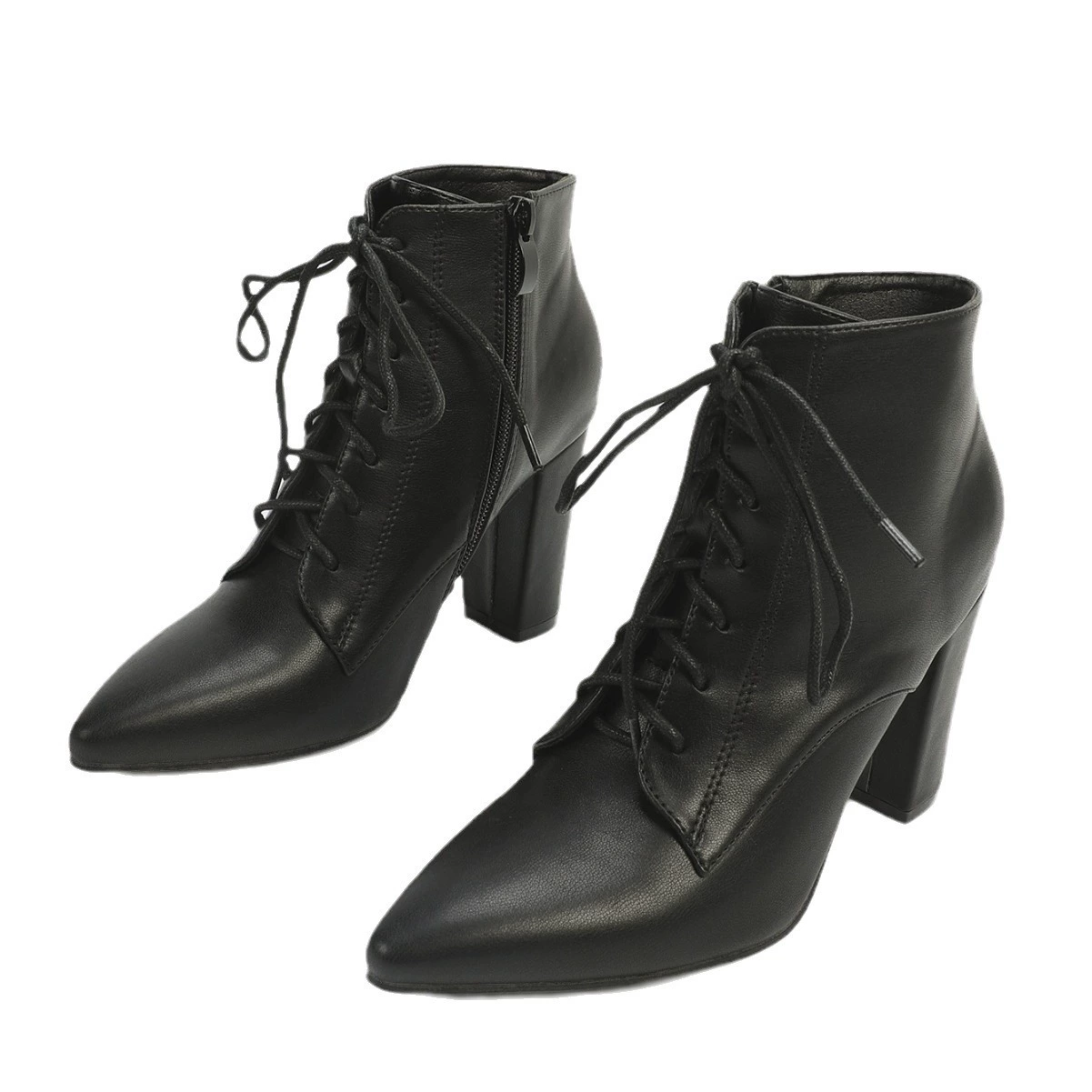 Comfortable keep warm elegant high boots pointy toe high heels with zipper, for import