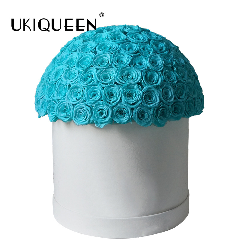 Fábrica personalizada inmortalidad flores cabeza de hongos abrazar bucket ramo regalo de San Valentín amazon adornos hechos a mano