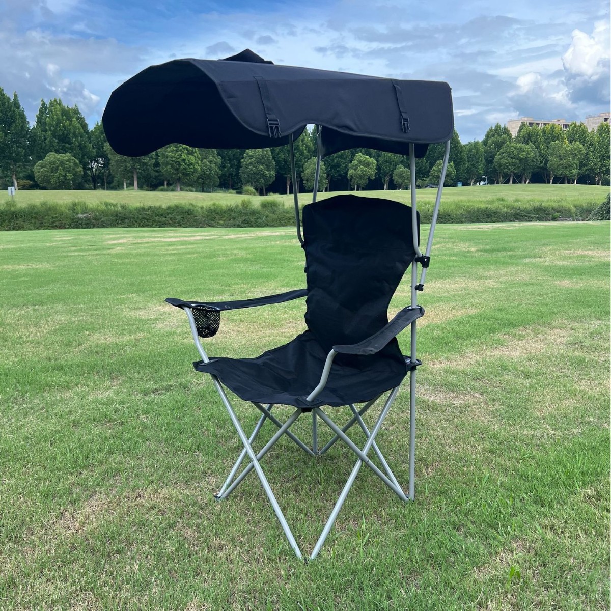 Fishing Chair, Beach Chair, Outdoor Camping Folding Chair, Carbon Steel Sunshade, Barbecue Picnic Leisure Chair, Camping