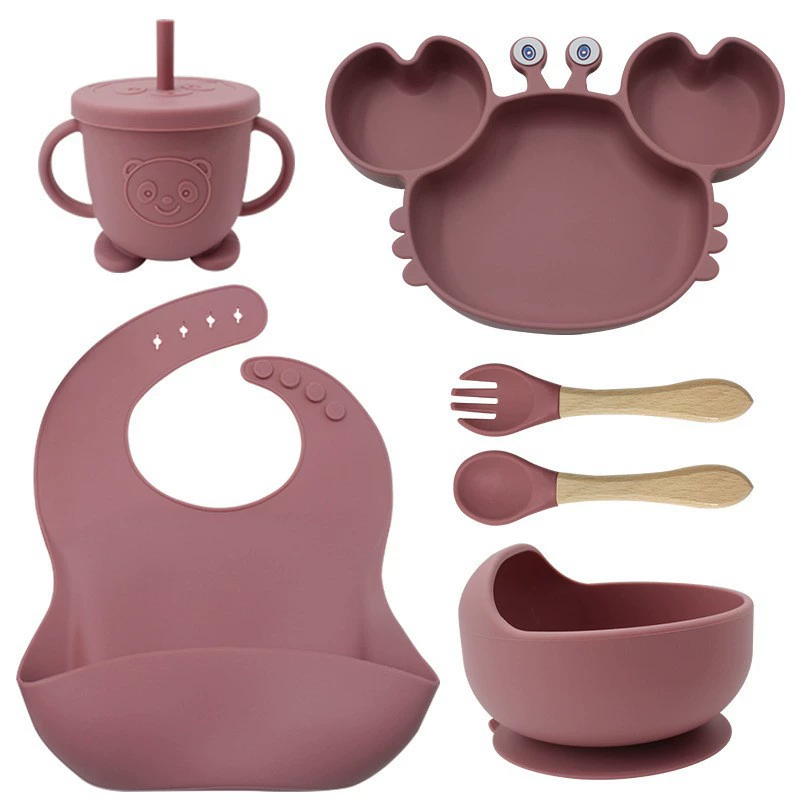 Children's silicone tableware, set, cartoon food silicone, dinner plate