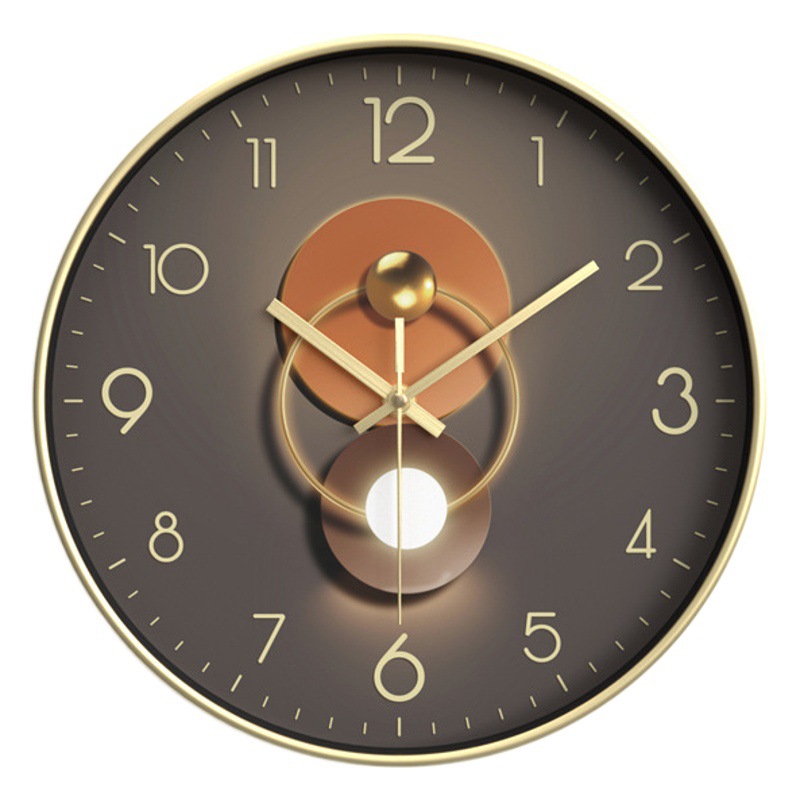 Relojes de pared de lujo ligero sala de estar dormitorio relojes creativos relojes de moda decoración silencio reloj de cuarzo simple 20CM reloj