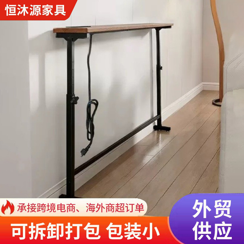Long living room sofa, custom-made narrow table for gaps against the wall, bedside bookshelf, radiator shelf, narrow side table