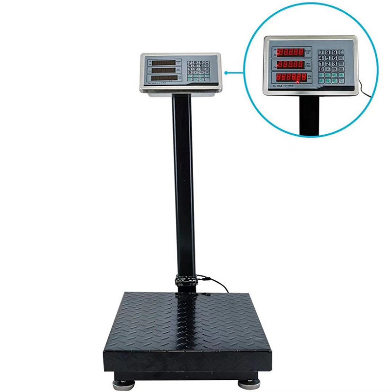 钢板折叠红字数码电子台秤500kg商用可做带轮台秤计价电子地磅秤