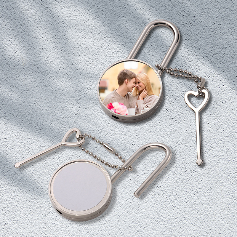 Transfronterizo TEMU en blanco de transferencia térmica DIY cabeza de cerradura amante para enviar la función de cajón amante puede abrir la cerradura de llave