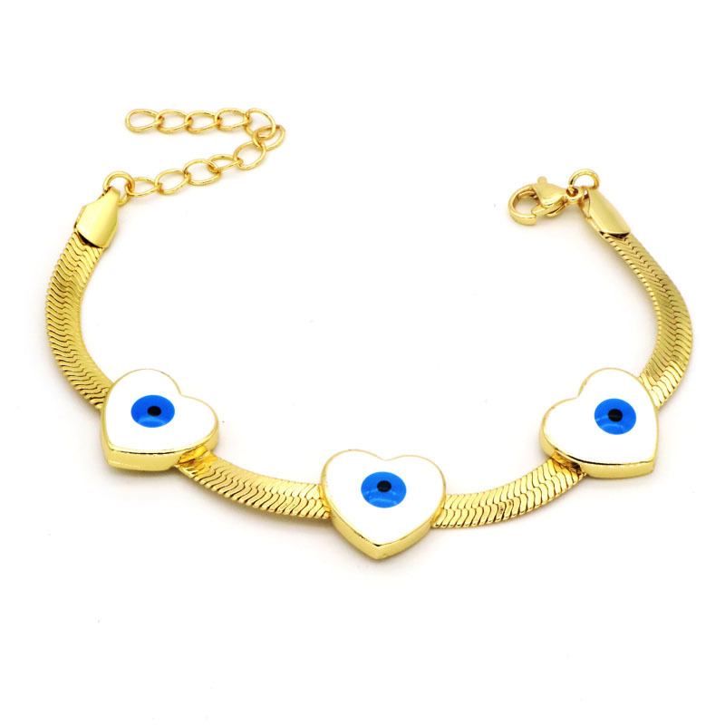 Fashion Devilu0027S Eye Copper Inlay Zircon Bracelets 1 Piece