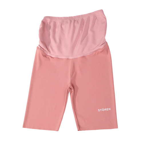 Maternity pants summer casual fashion thin bottom leggings ice silk print high-waisted five-hole outerwear maternity shorts
